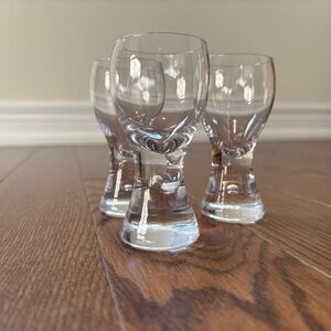 Kosta Boda Crystal Rondo Bubble Stem Schnapps/Shot glass Set of Three